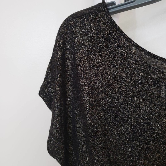 Jennifer Lopez Black and Gold Short Sleeve Top Sz S - Picture 3 of 5